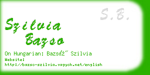 szilvia bazso business card